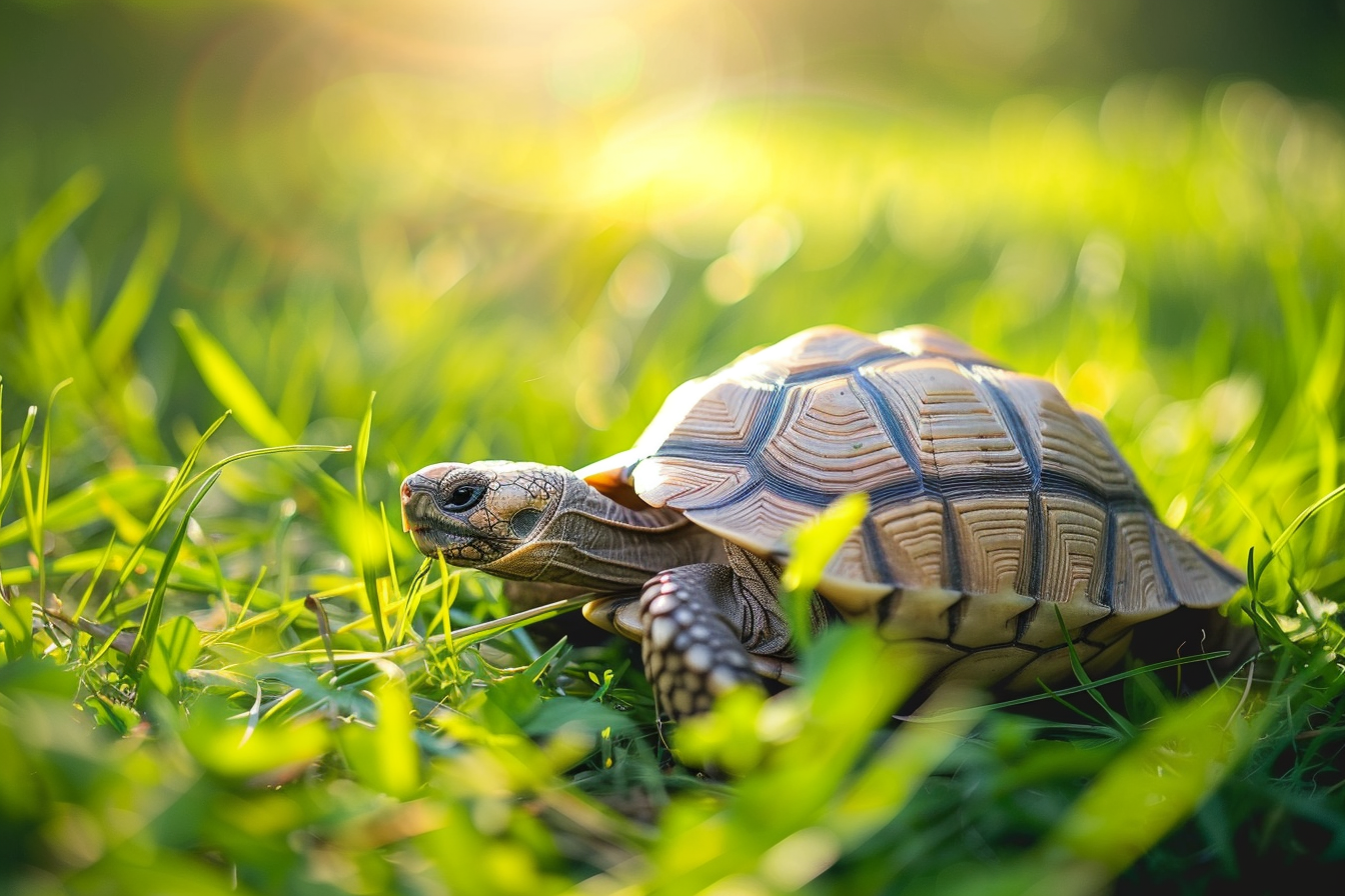 Image gratuite Tortue se promenant dans la prairie 1