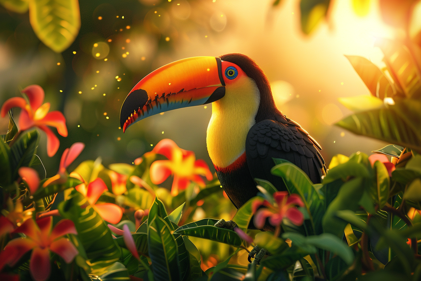 Image gratuite Toucan au lever du soleil 1