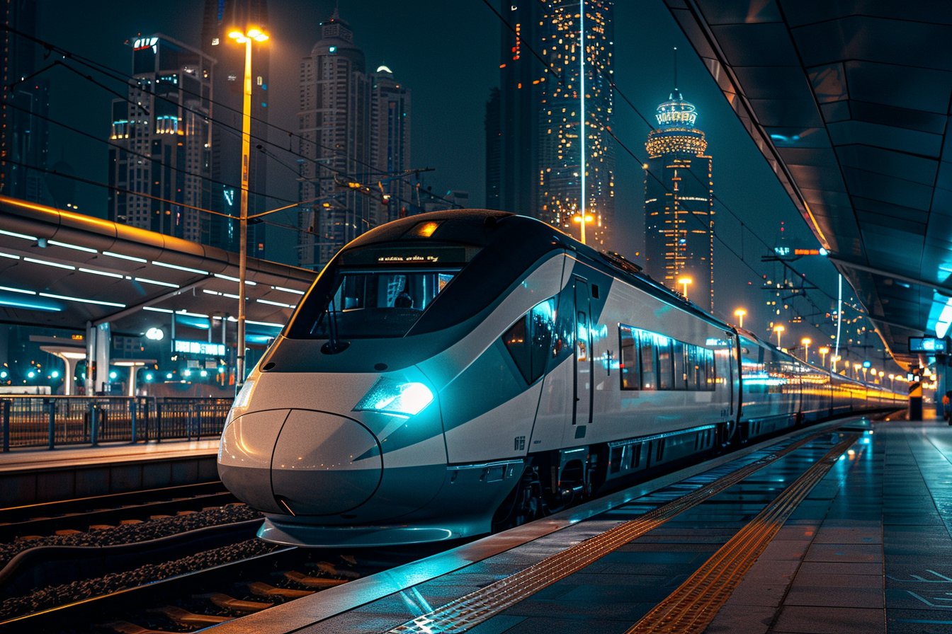 Image gratuite Train moderne de nuit 3