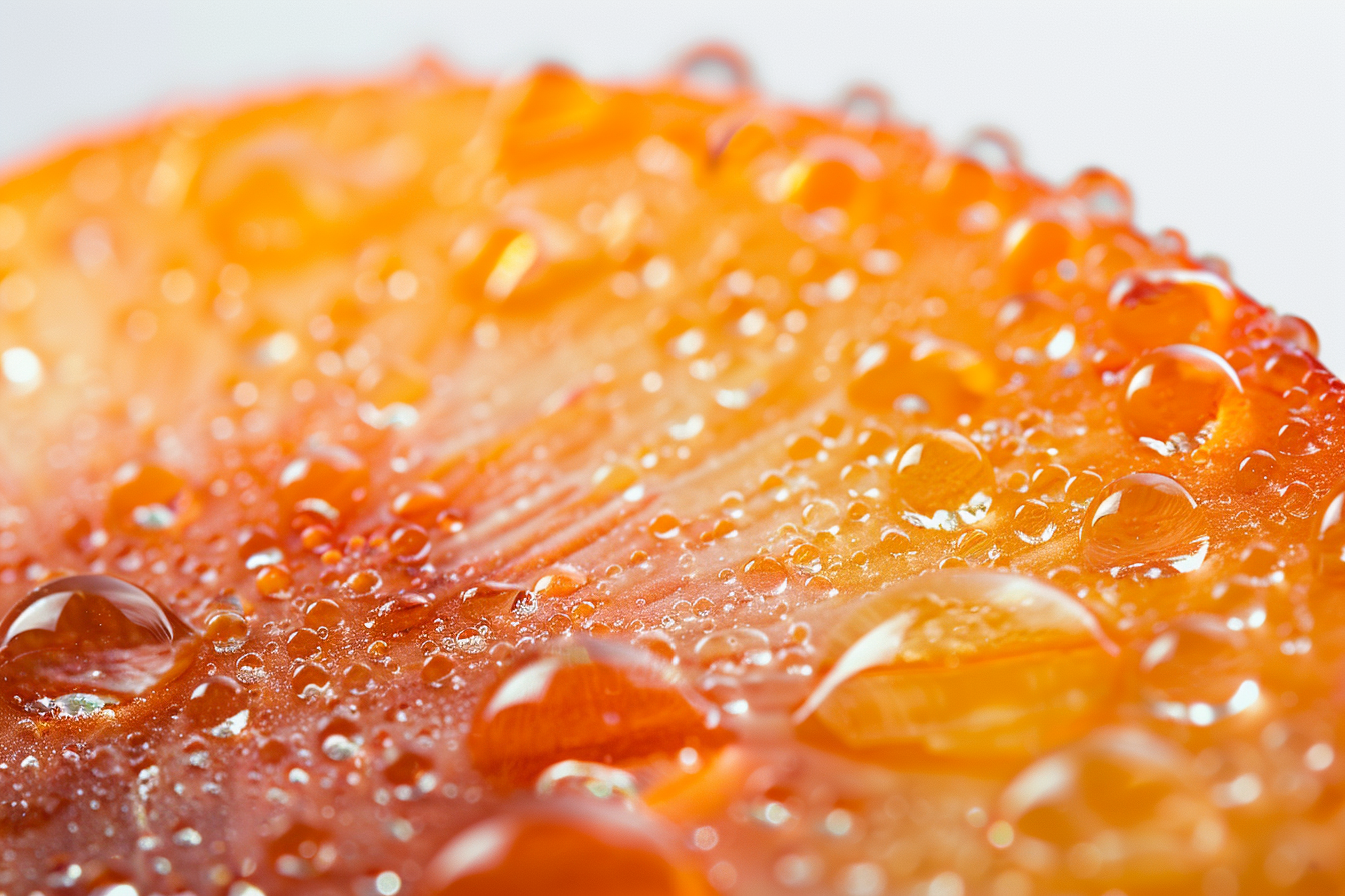 Image gratuite Tranche d&rsquo;abricot avec gouttelettes d&rsquo;eau 1