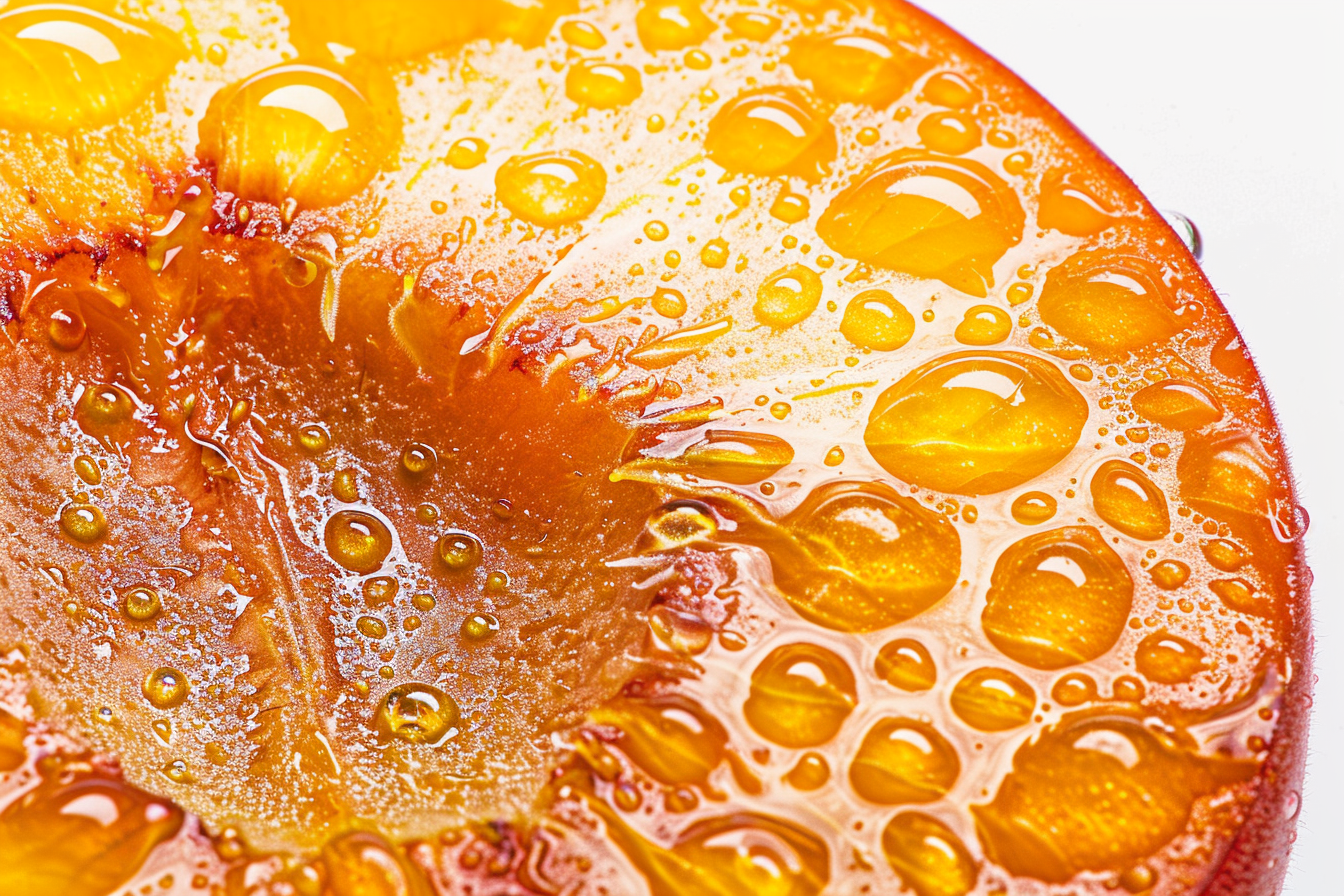 Image gratuite Tranche d&rsquo;abricot avec gouttelettes d&rsquo;eau 3