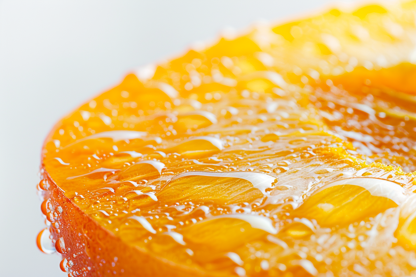 Image gratuite Tranche d&rsquo;abricot avec gouttelettes d&rsquo;eau 4