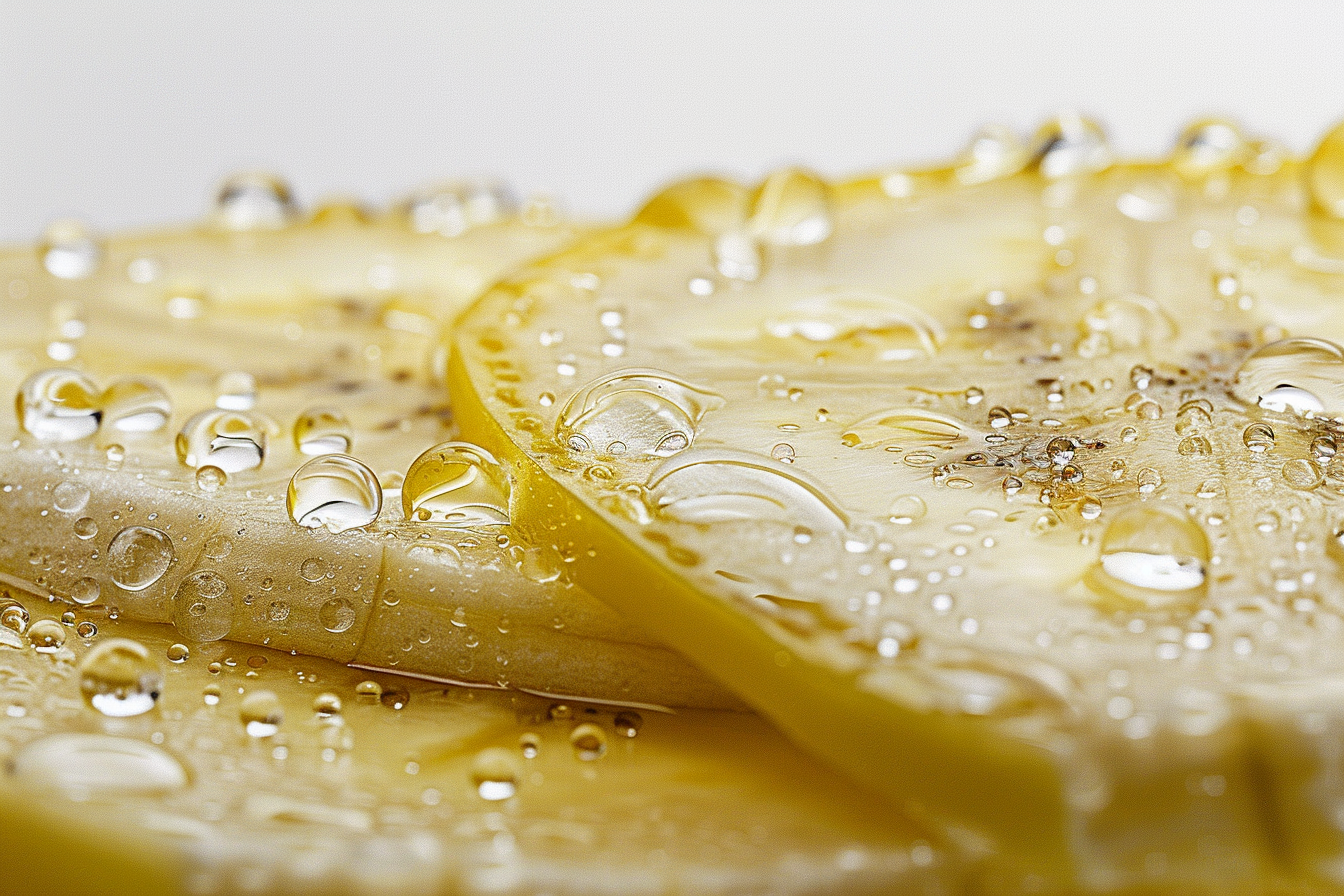 Image gratuite Tranche de banane avec gouttelettes d&rsquo;eau 1