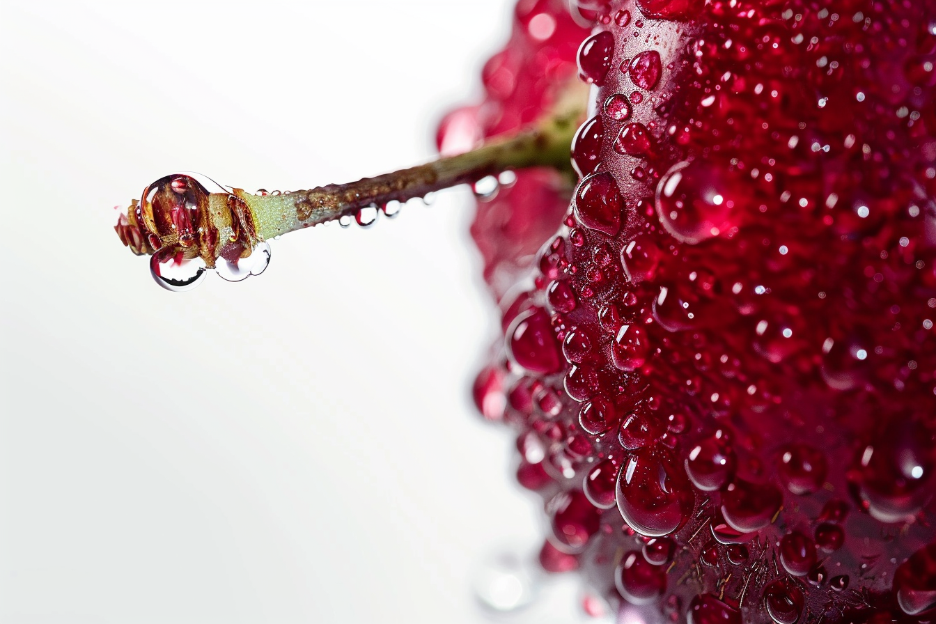 Image gratuite Tranche de cerise avec gouttelettes d&rsquo;eau 2