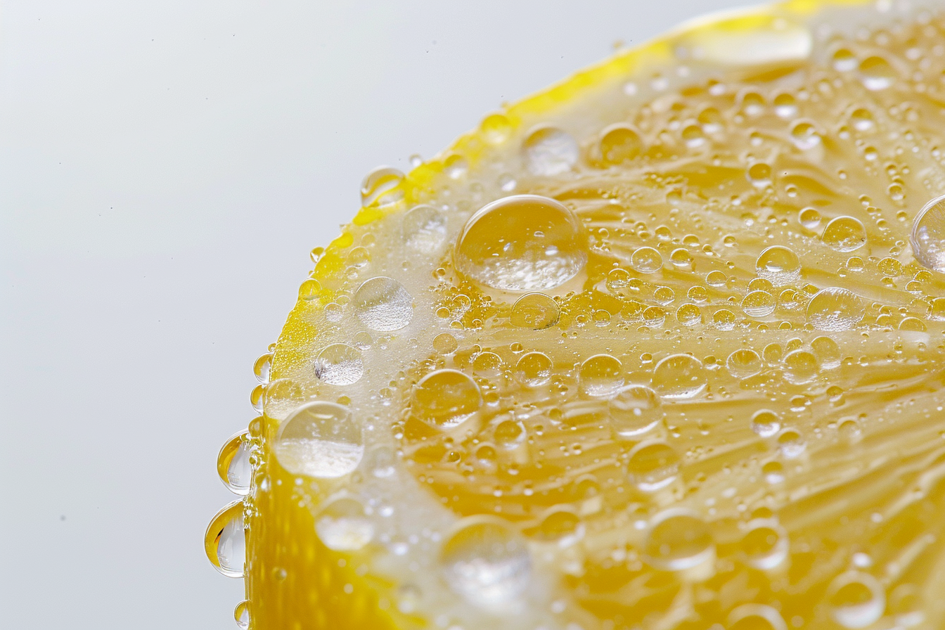 Image gratuite Tranche de citron avec gouttelettes d&rsquo;eau 1