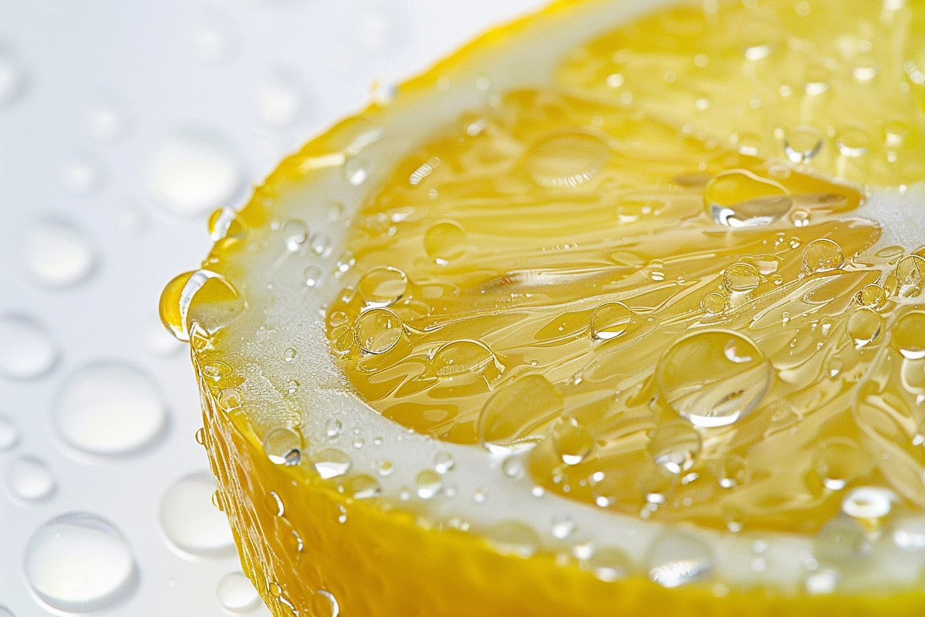 Image gratuite Tranche de citron avec gouttelettes d&rsquo;eau 3