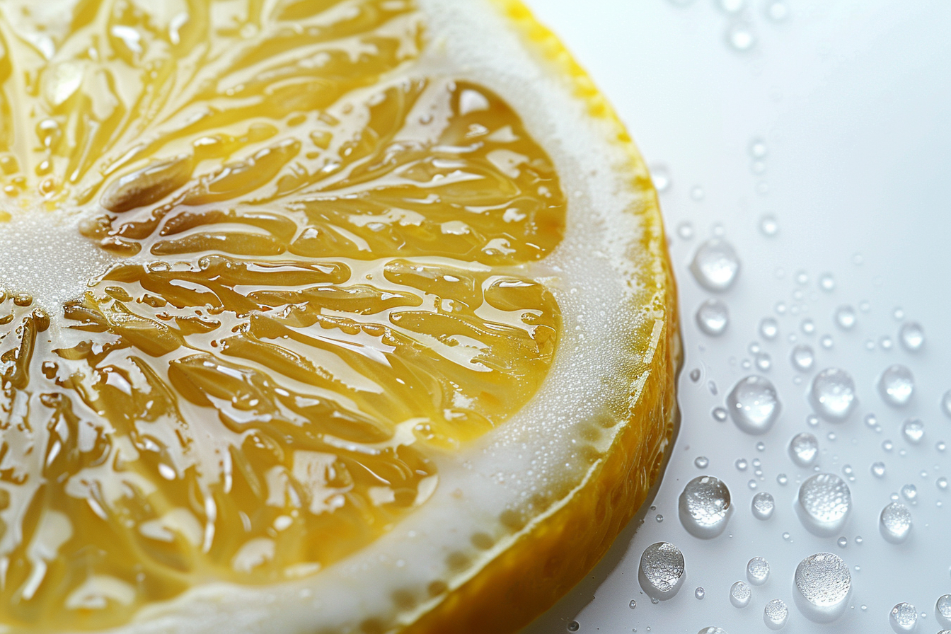 Image gratuite Tranche de citron avec gouttelettes d&rsquo;eau 4