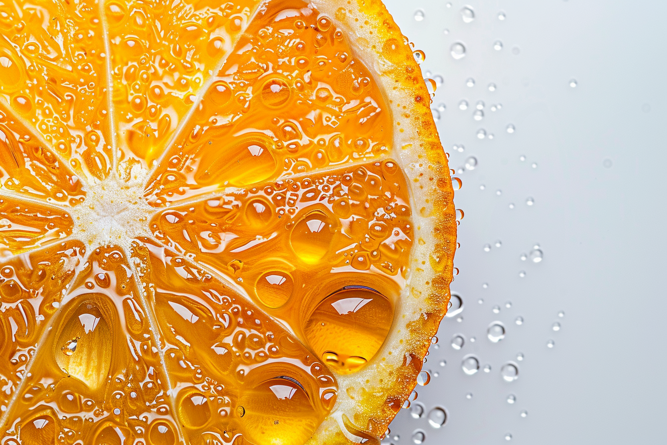 Image gratuite Tranche de clémentine avec gouttelettes d&rsquo;eau 3