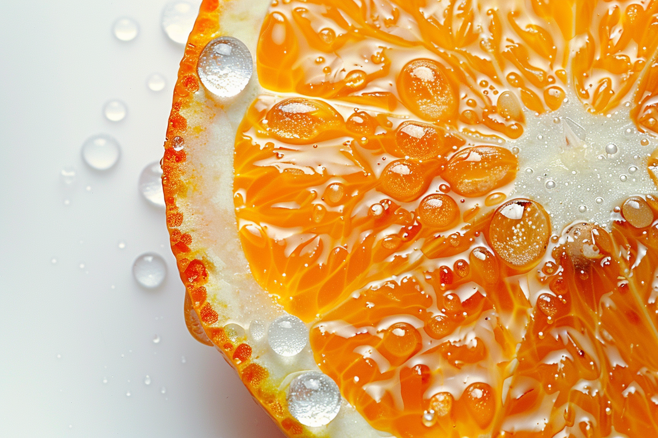 Image gratuite Tranche de clémentine avec gouttelettes d&rsquo;eau 6