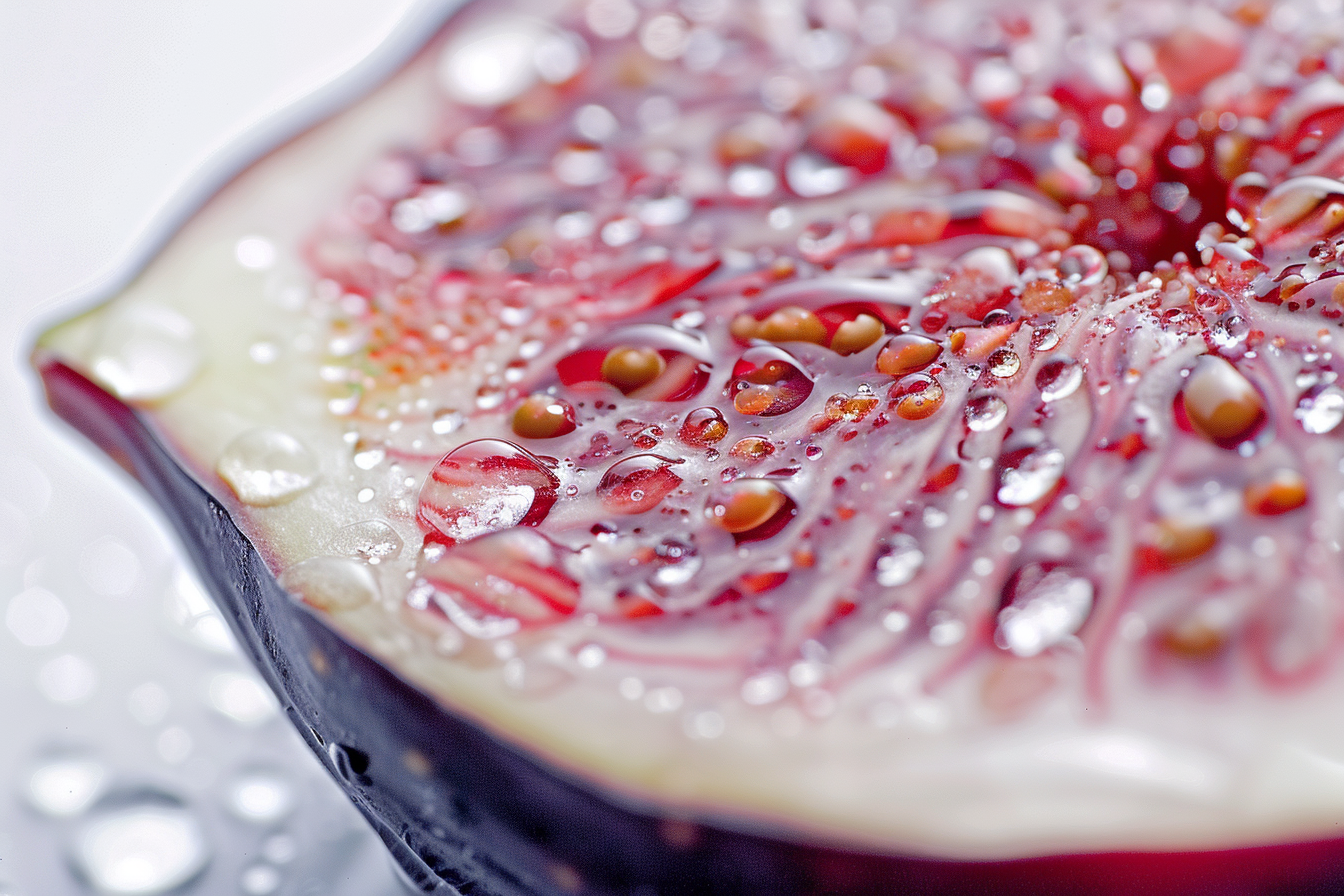 Image gratuite Tranche de figue avec gouttelettes d&rsquo;eau 1