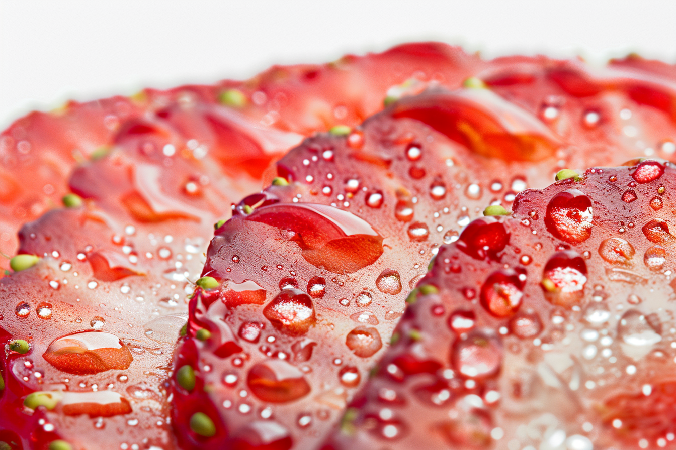 Image gratuite Tranche de fraise avec gouttelettes d&rsquo;eau 2