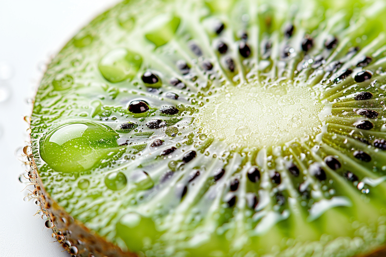 Image gratuite Tranche de kiwi avec gouttelettes d&rsquo;eau 2