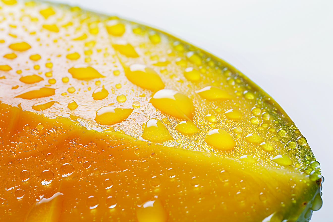 Image gratuite Tranche de mangue avec gouttelettes d&rsquo;eau 3
