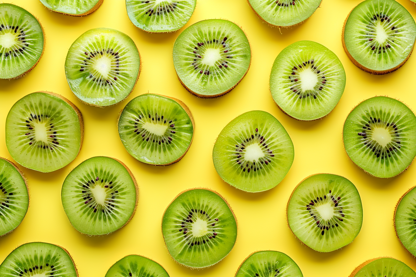 Image gratuite Tranches de kiwi sur fond pastel 1