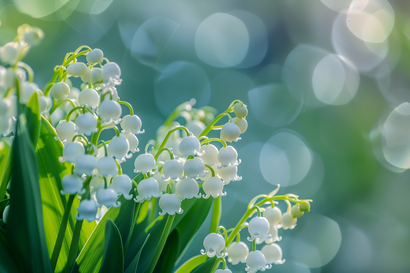Image gratuite Très gros plan muguet jour fête travail, bonheur 1