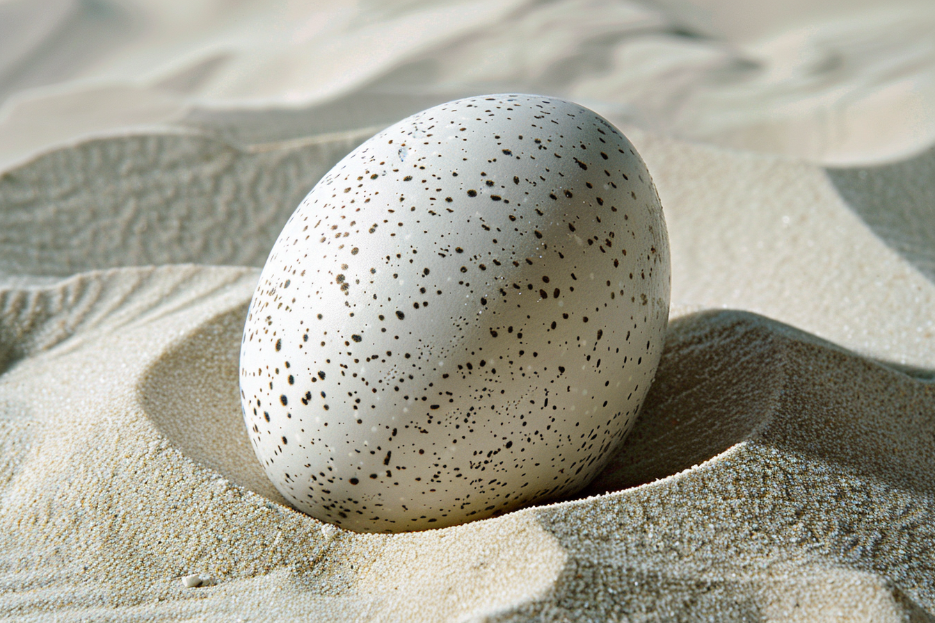 Image gratuite Œuf d&rsquo;autruche dans le sable 1