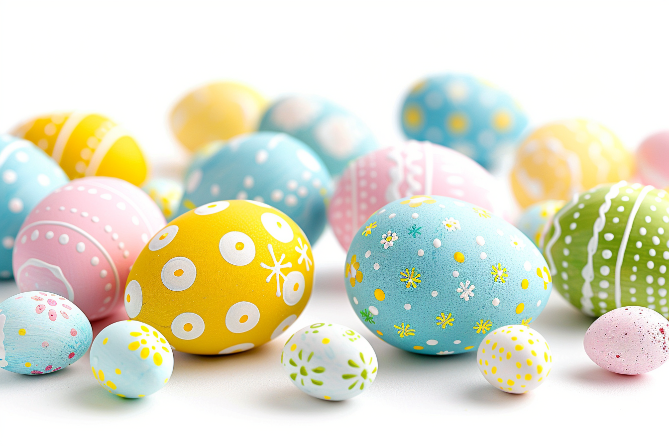 Image gratuite Œufs colorés, fond blanc 1