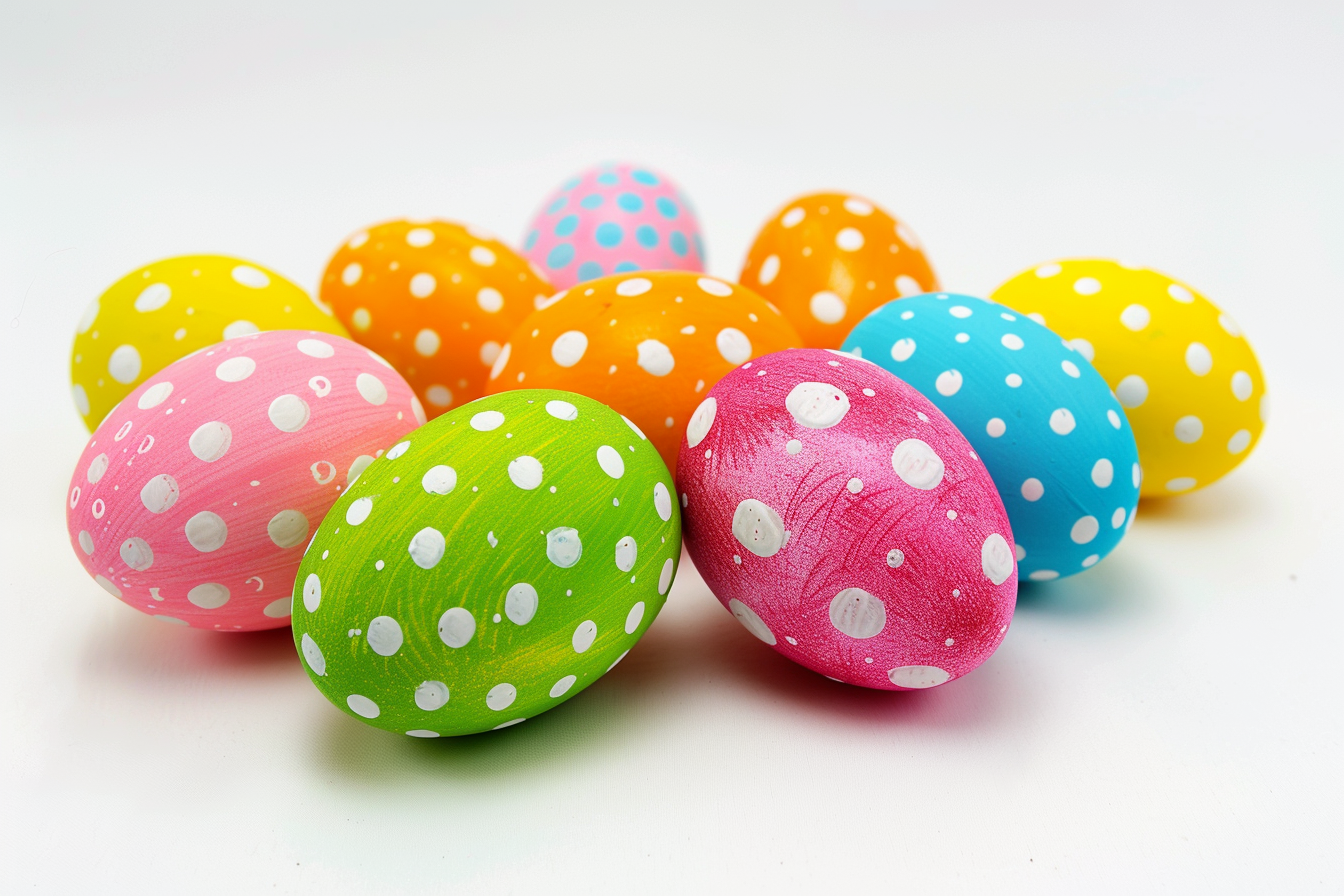 Image gratuite Œufs colorés, fond blanc 2