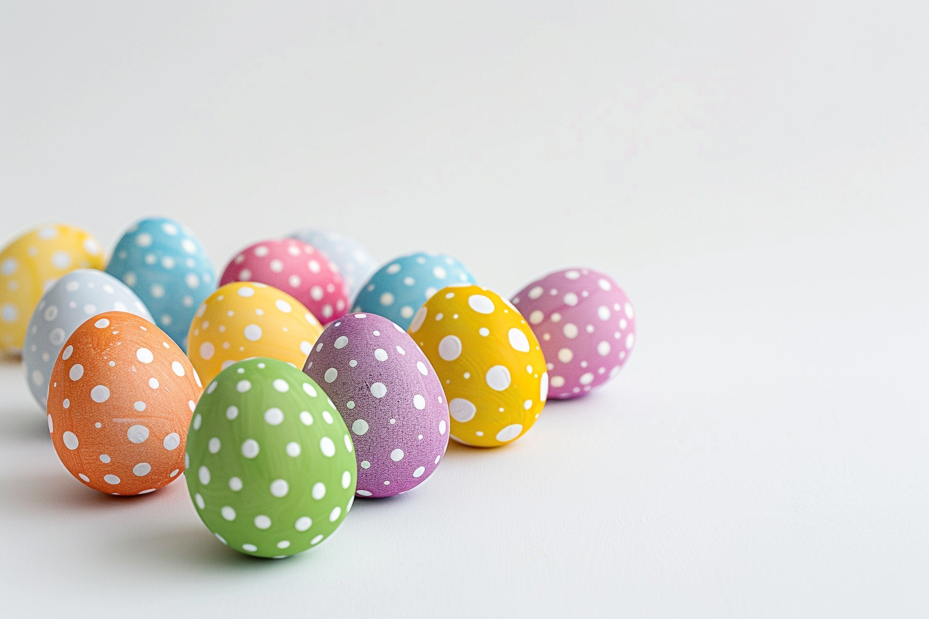 Image gratuite Œufs colorés, fond blanc 3