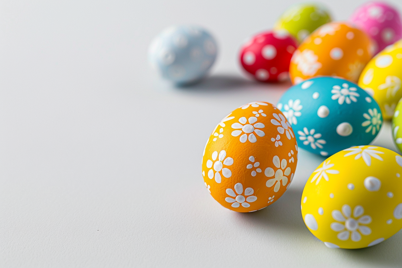 Image gratuite Œufs colorés, fond blanc 4