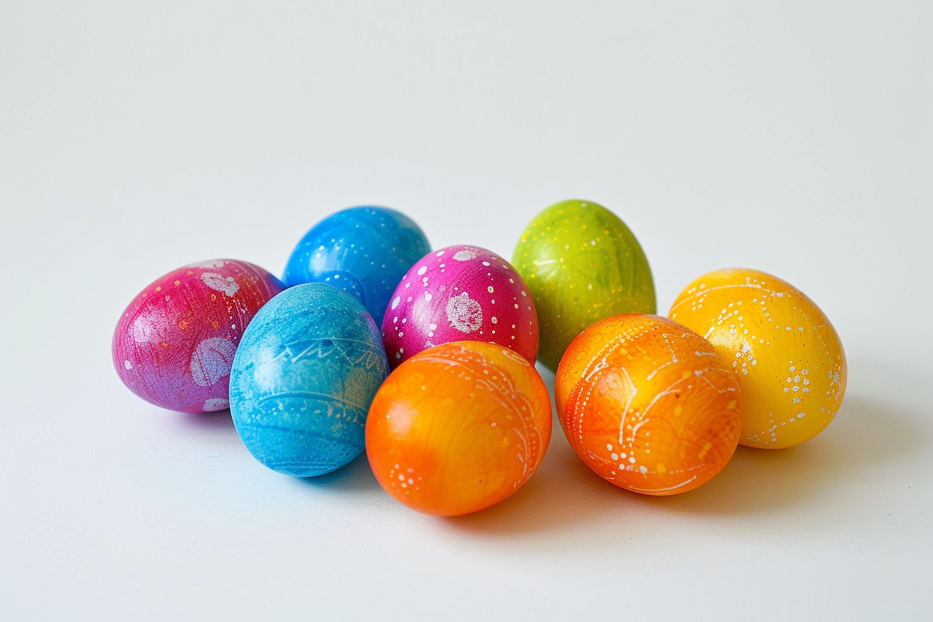 Image gratuite Œufs colorés, fond blanc 5