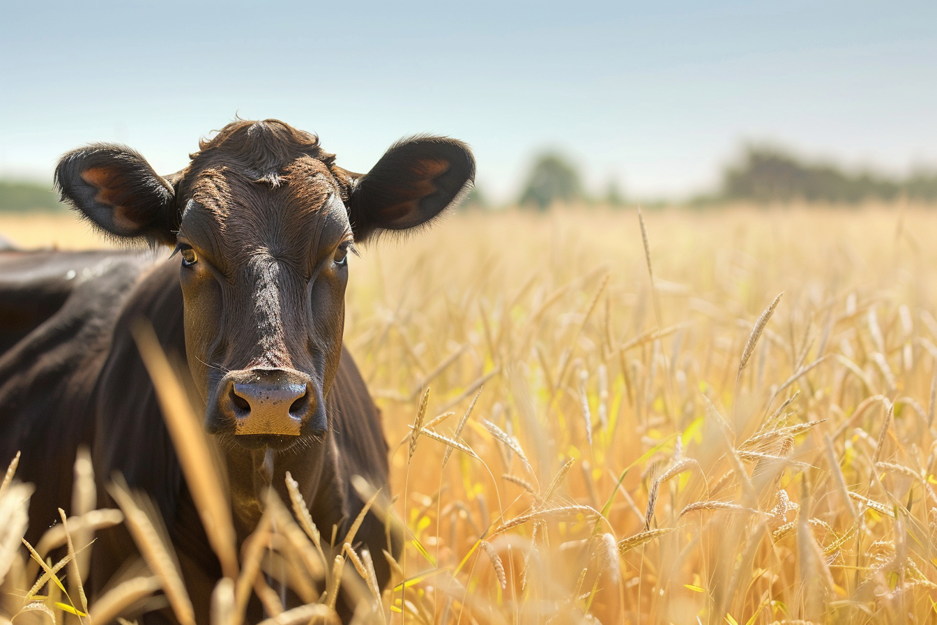 Image gratuite Vache laitière dans champ de blé 3