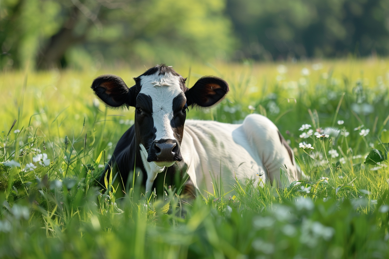 Image gratuite Vache laitière dans pâturage luxuriant 2