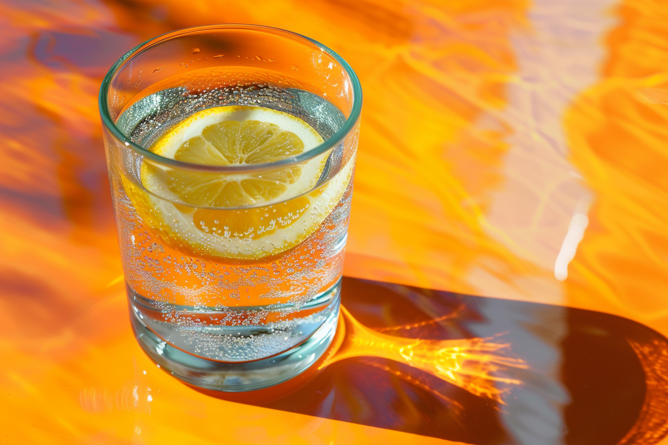 Image gratuite Verre d&rsquo;eau de source avec citron 2