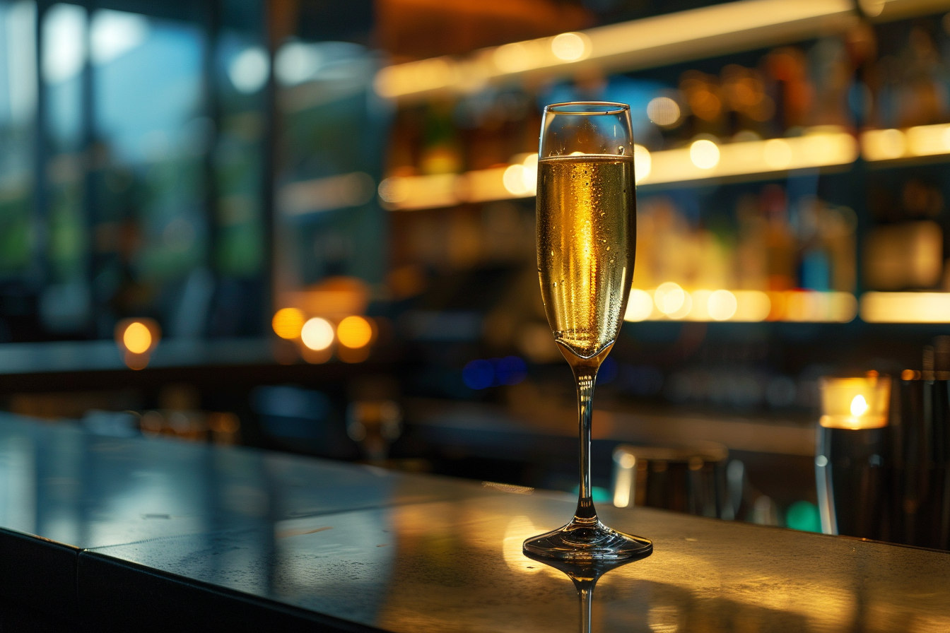 Image gratuite Verre de champagne en bar moderne 1