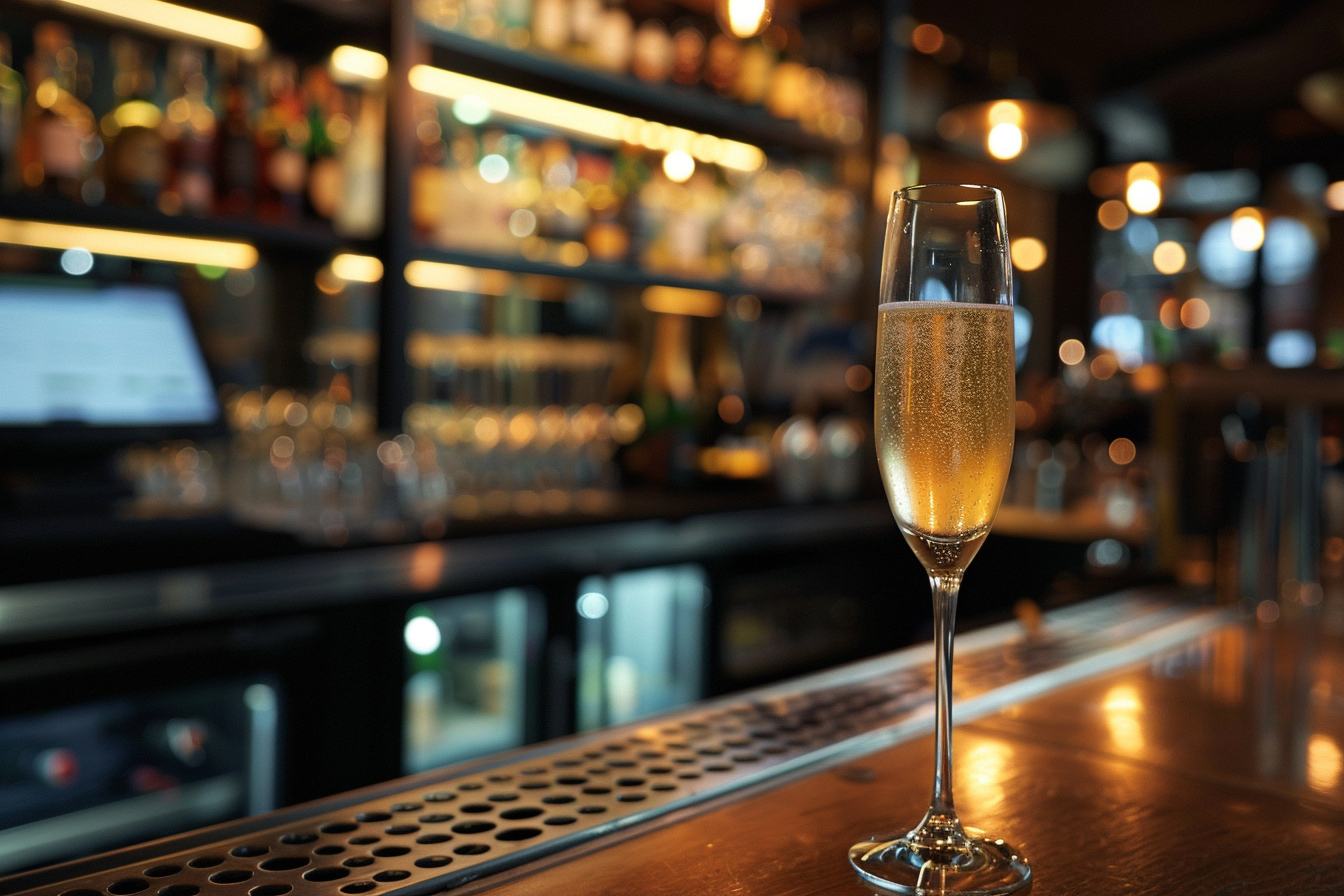 Image gratuite Verre de champagne en bar moderne 2