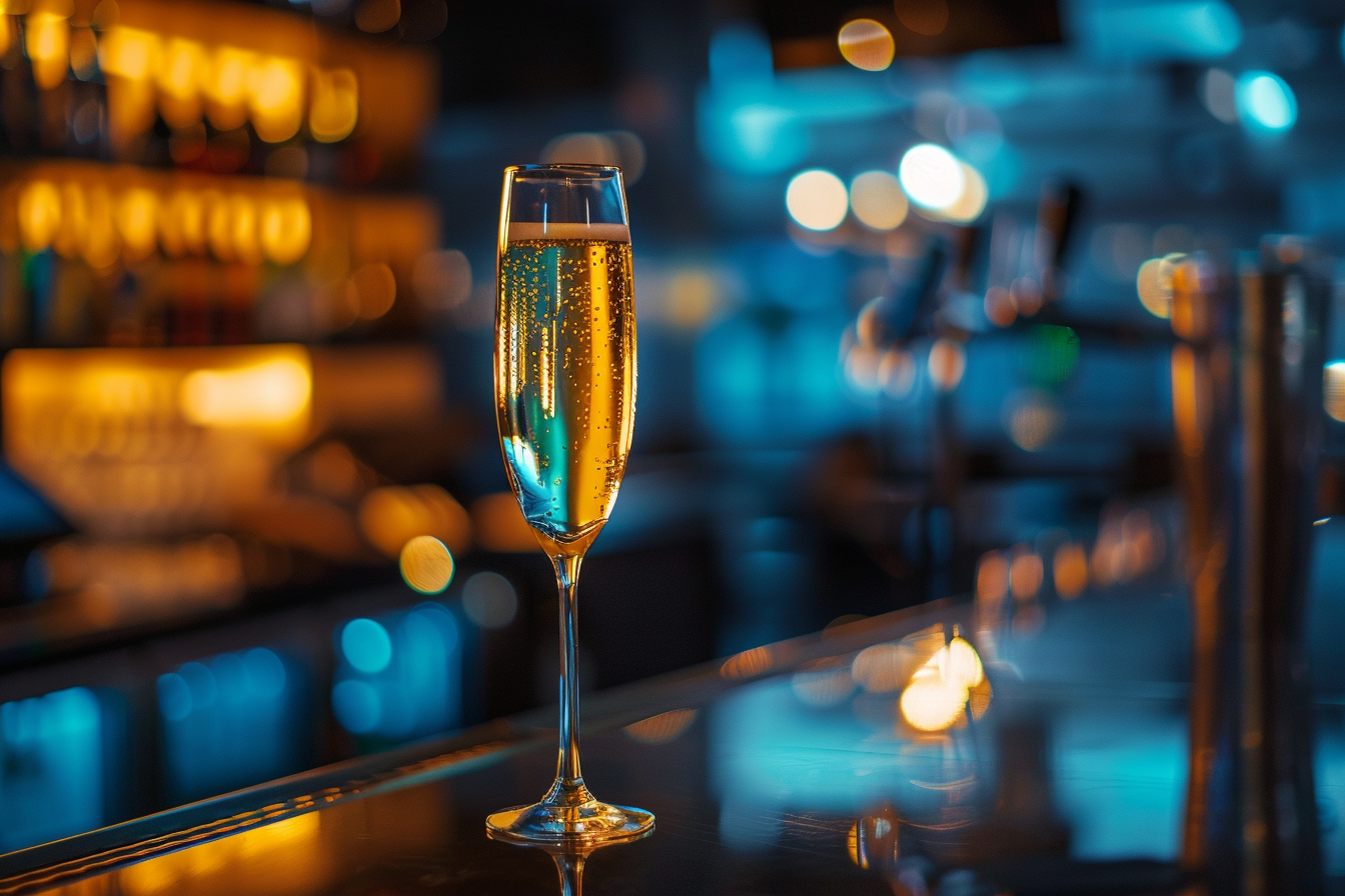 Image gratuite Verre de champagne en bar moderne 3
