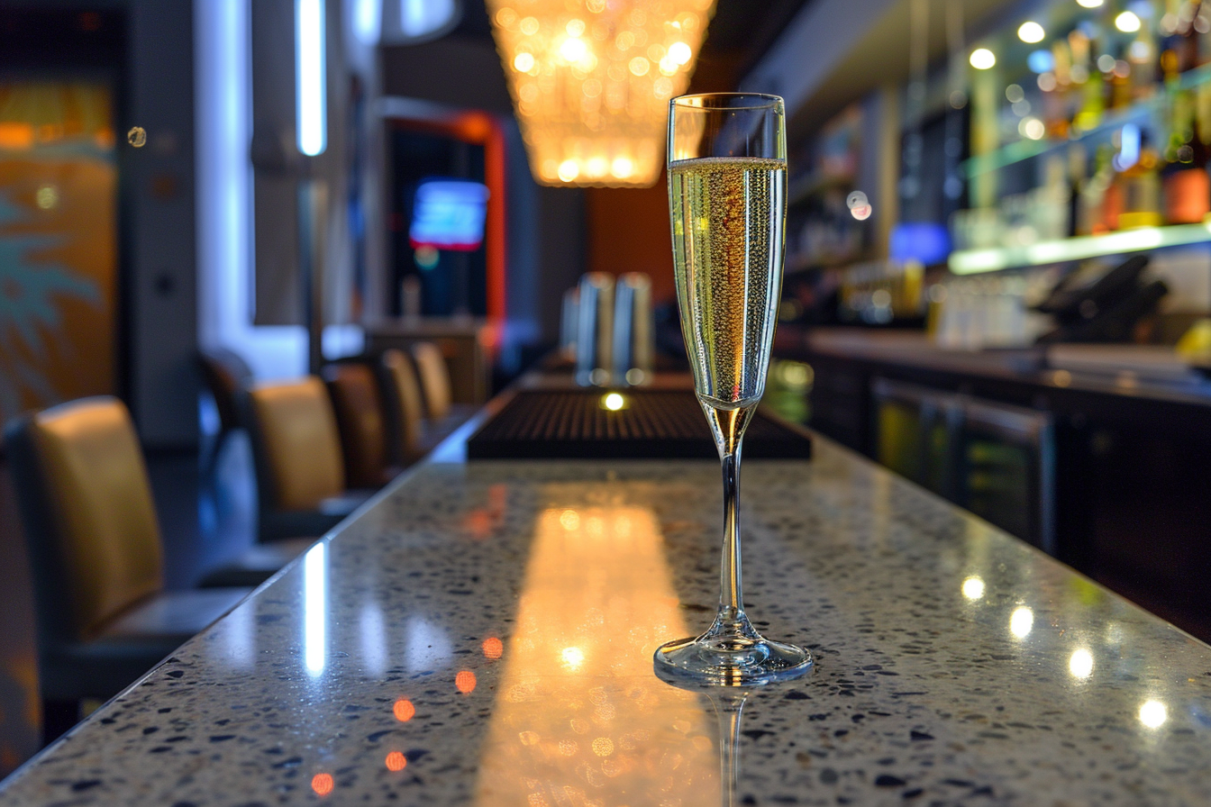 Image gratuite Verre de champagne en bar moderne 5