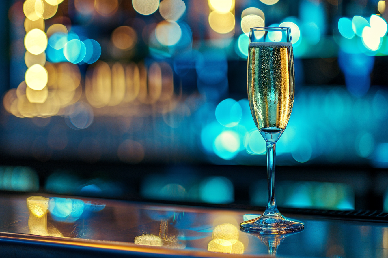 Image gratuite Verre de champagne en bar moderne 6