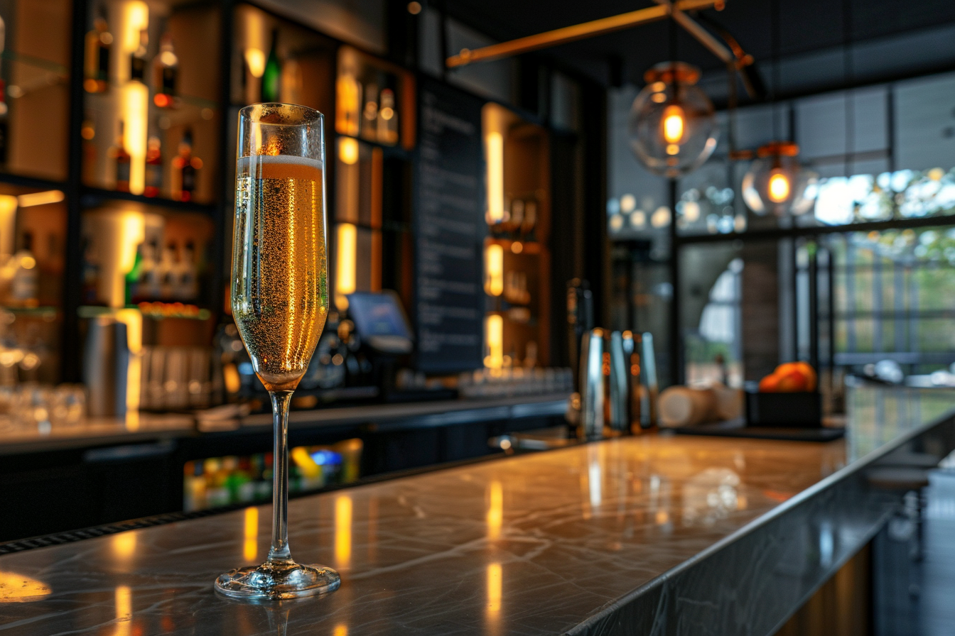 Image gratuite Verre de champagne en bar moderne 8