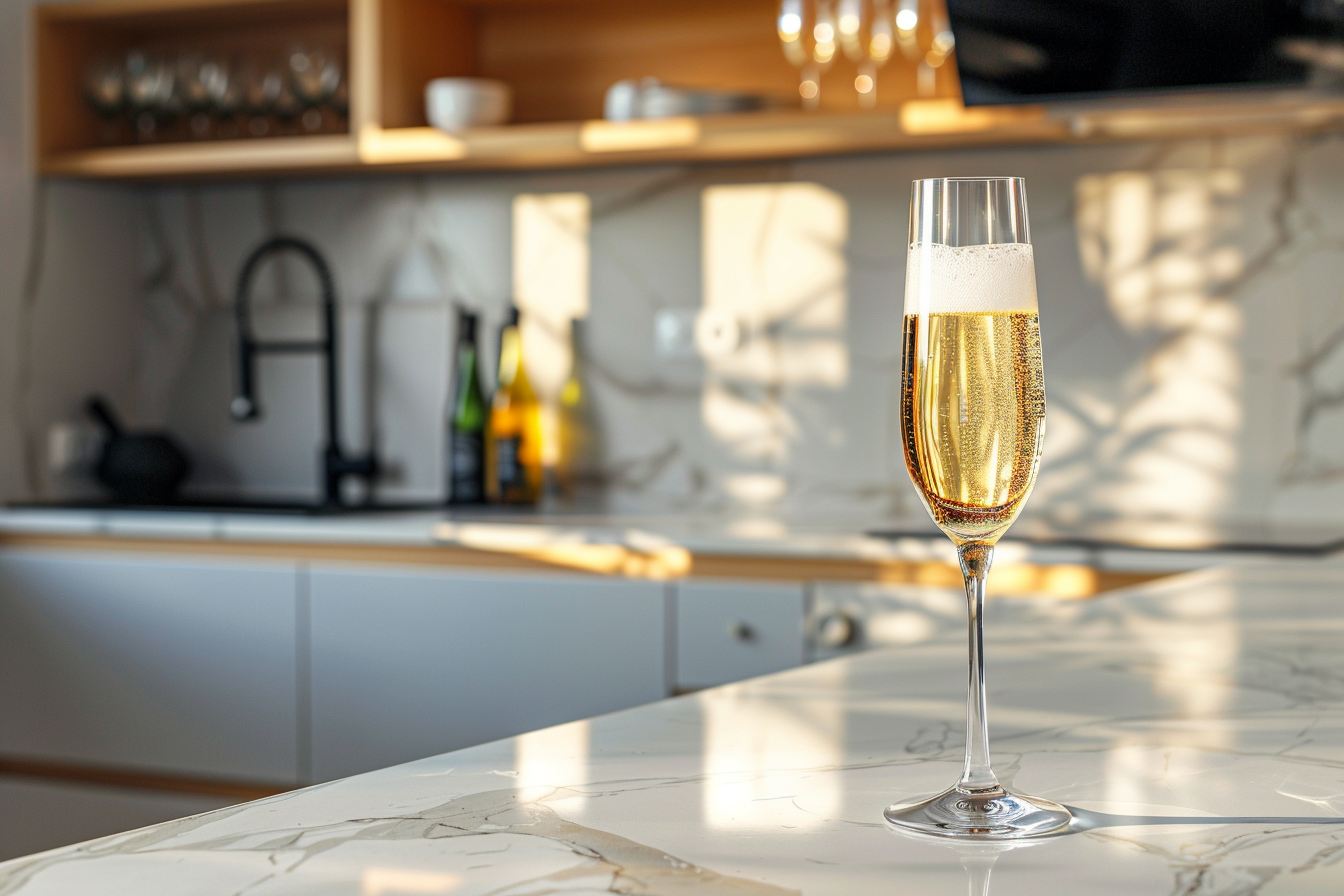 Image gratuite Verre de champagne en cuisine moderne 1