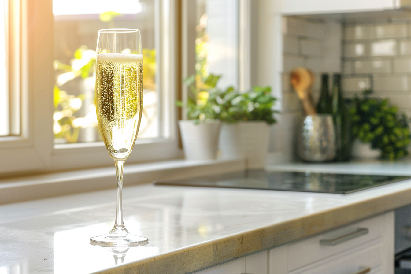 Image gratuite Verre de champagne en cuisine moderne 2