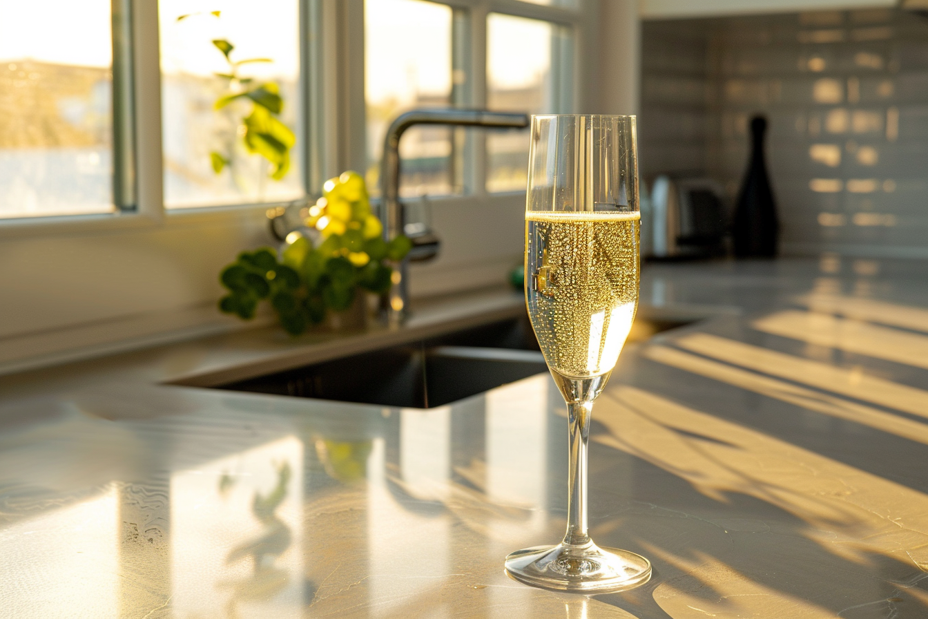 Image gratuite Verre de champagne en cuisine moderne 4