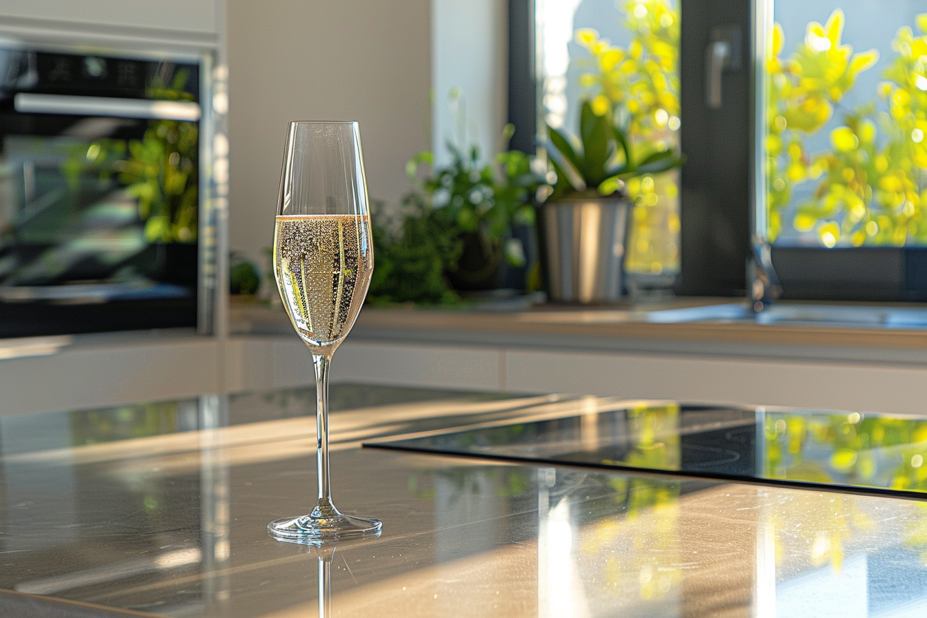 Image gratuite Verre de champagne en cuisine moderne 6