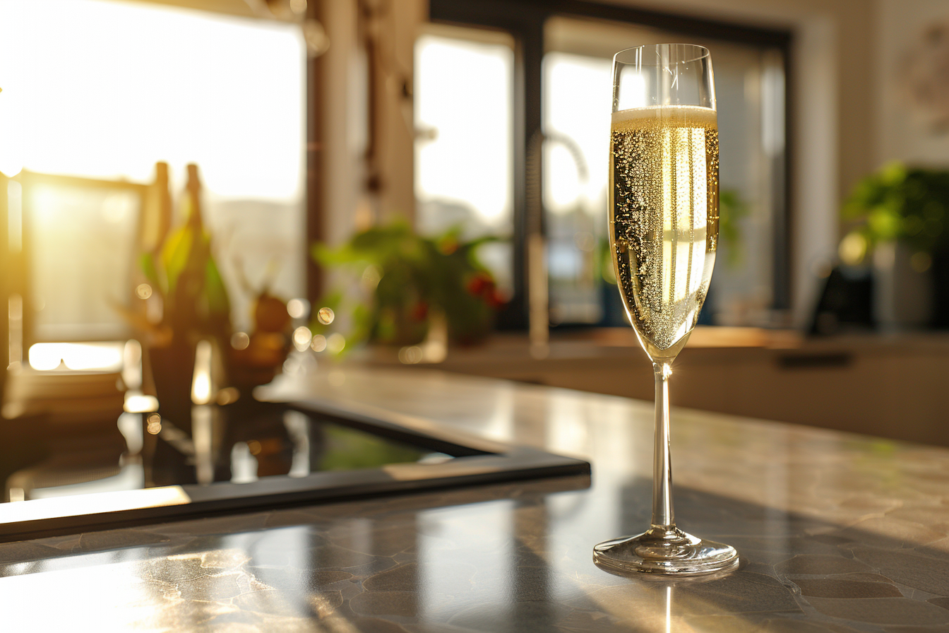 Image gratuite Verre de champagne en cuisine moderne 7