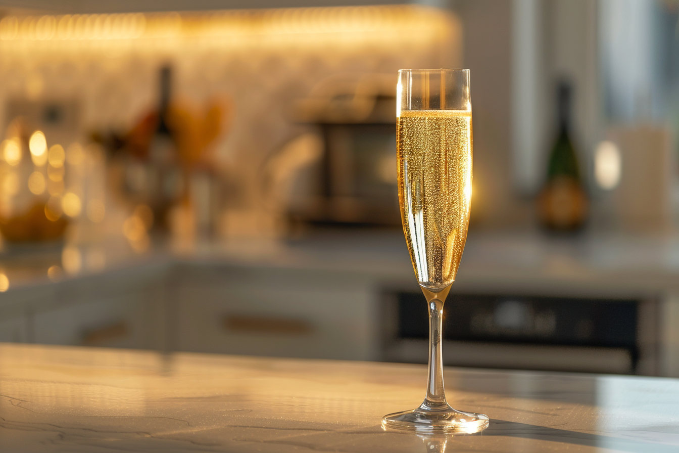 Image gratuite Verre de champagne en cuisine moderne 8