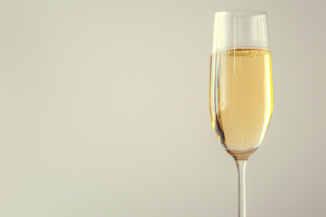 Image gratuite Verre de champagne sur fond blanc 1