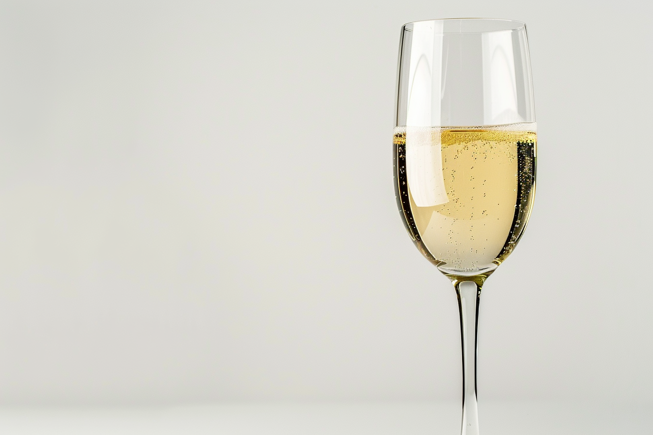 Image gratuite Verre de champagne sur fond blanc 2
