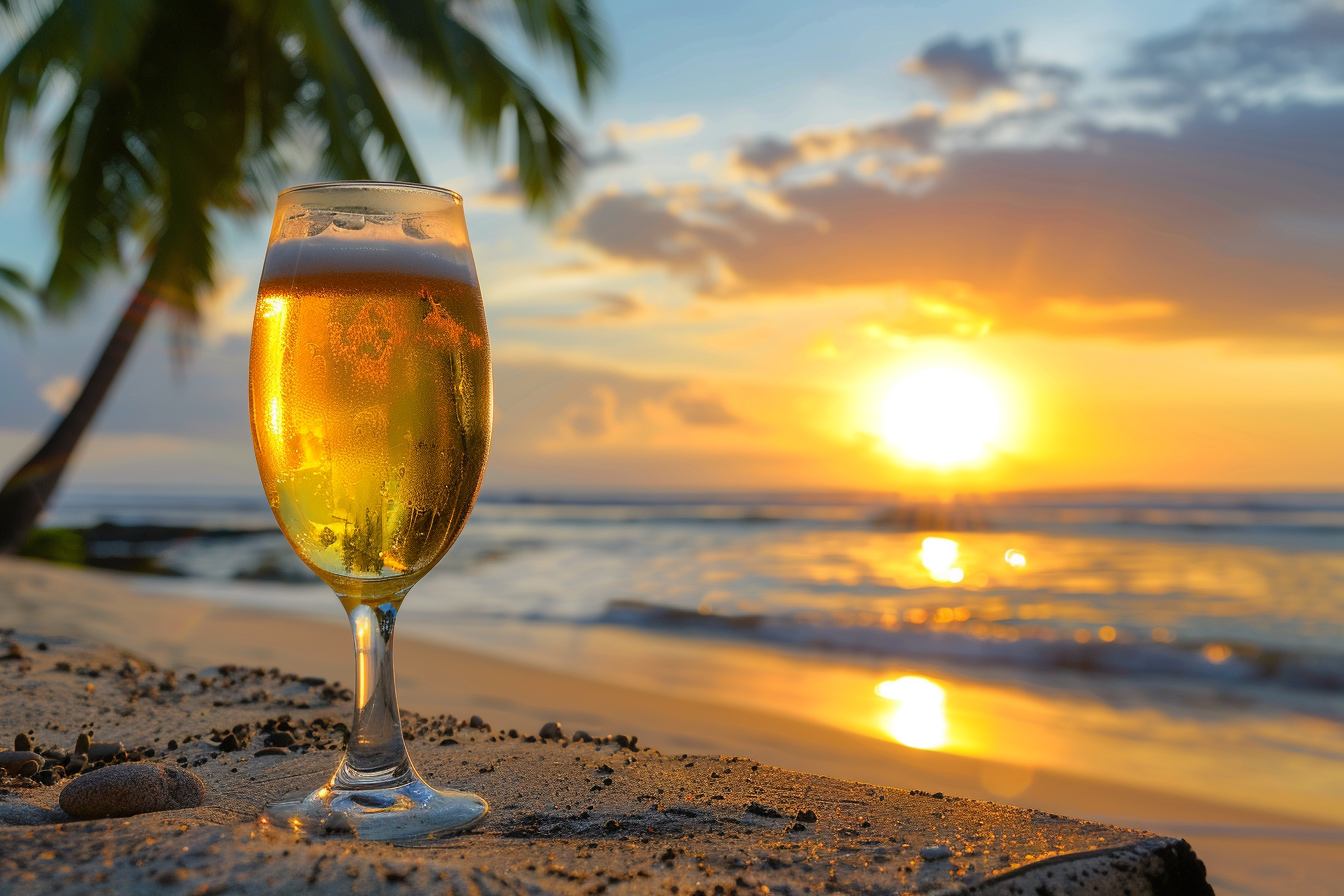 Image gratuite Verre de cidre sur une plage 2