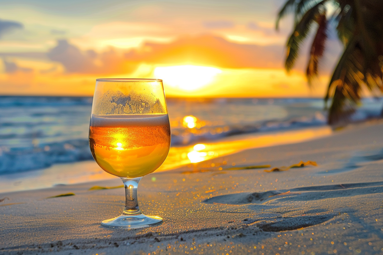 Image gratuite Verre de cidre sur une plage 3