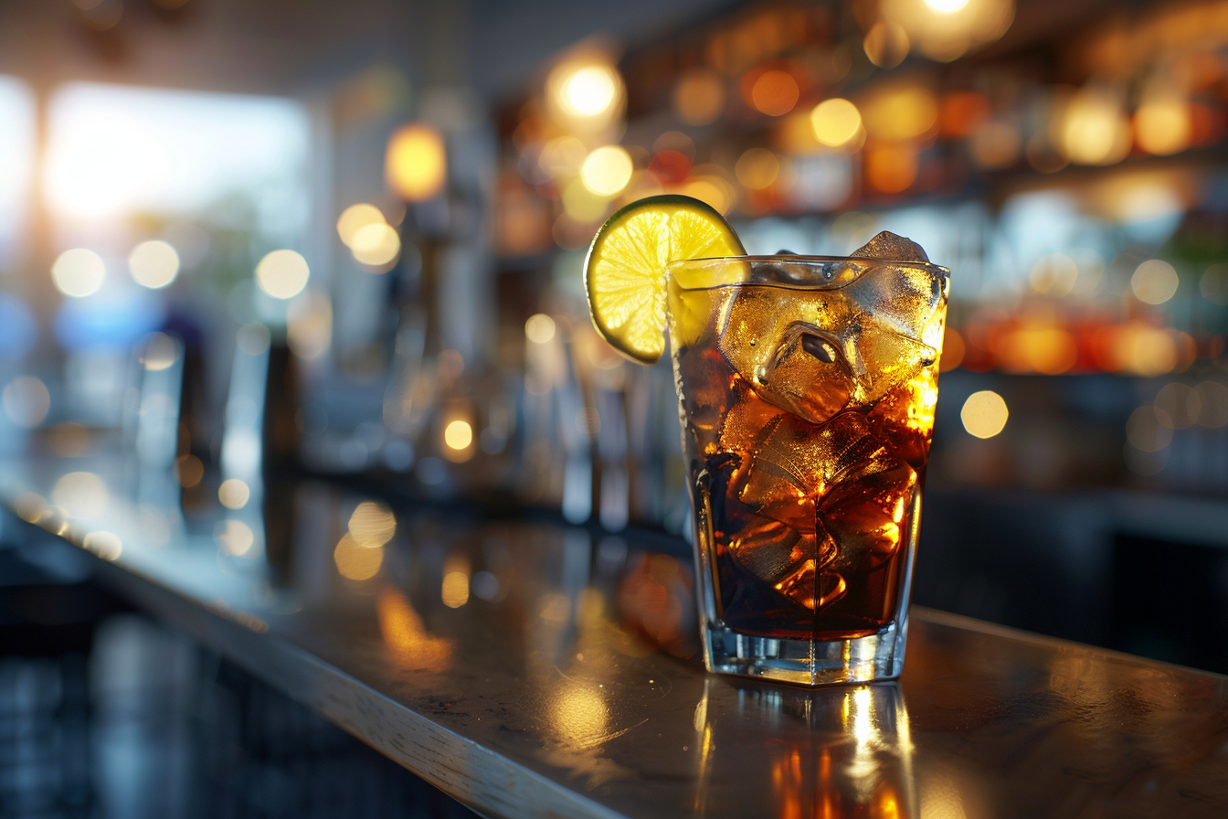 Image gratuite Verre de cola avec glace et citron vert 1