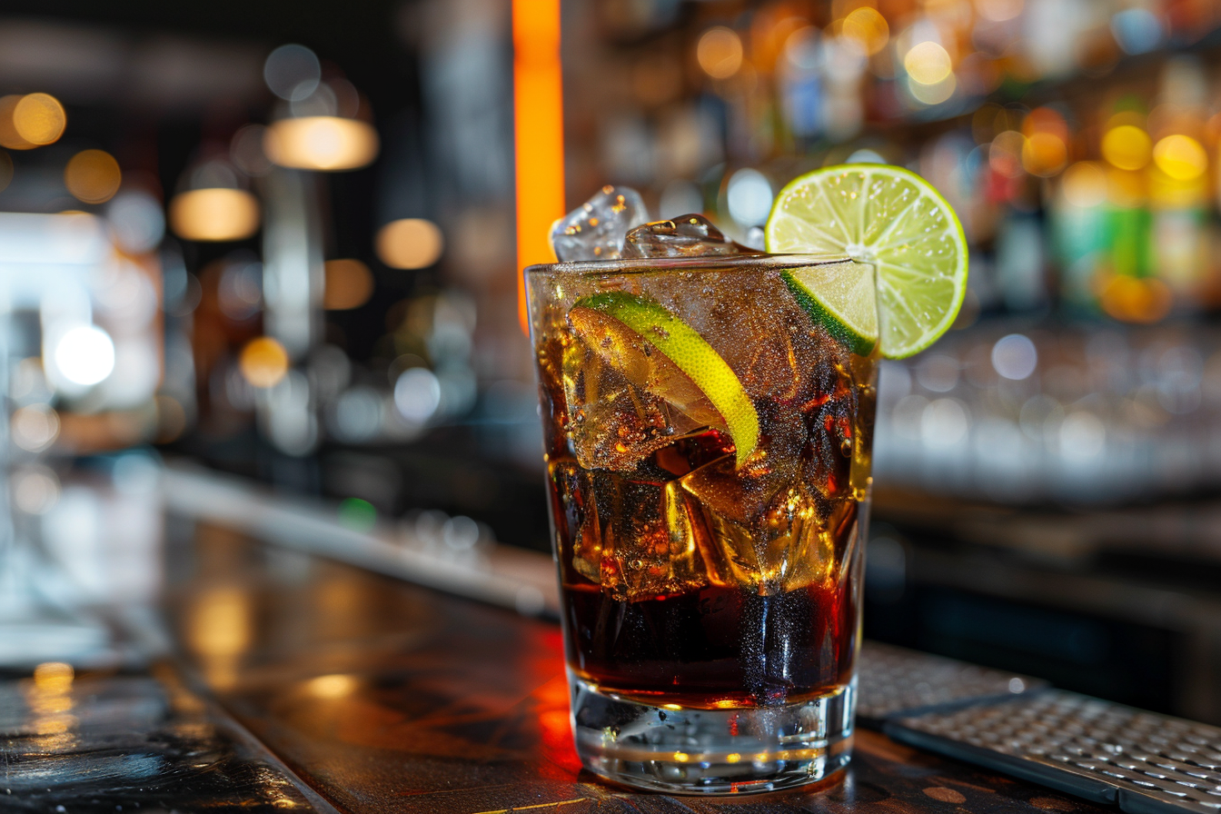 Image gratuite Verre de cola avec glace et citron vert 3