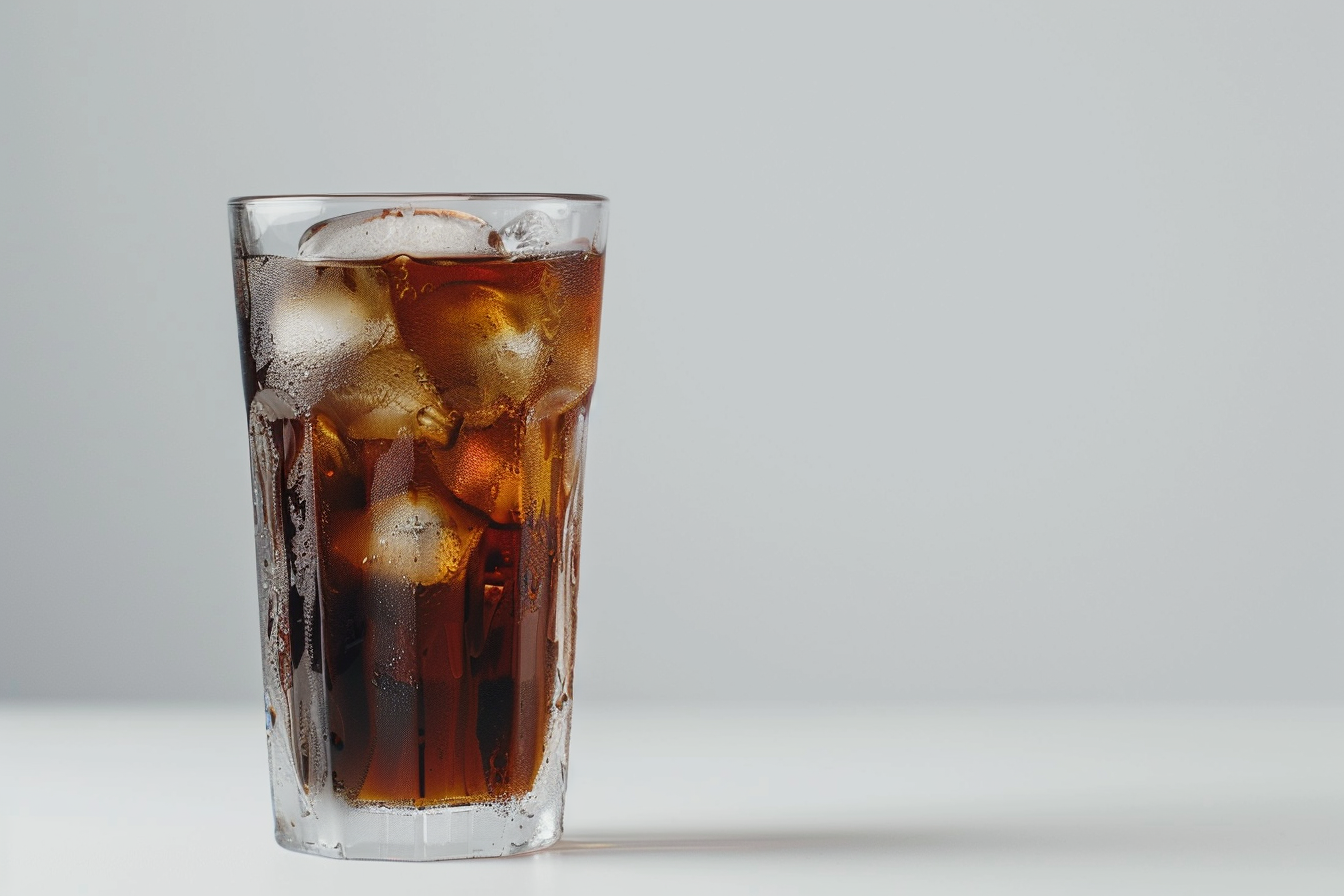 Image gratuite Verre de cola sur fond blanc 2