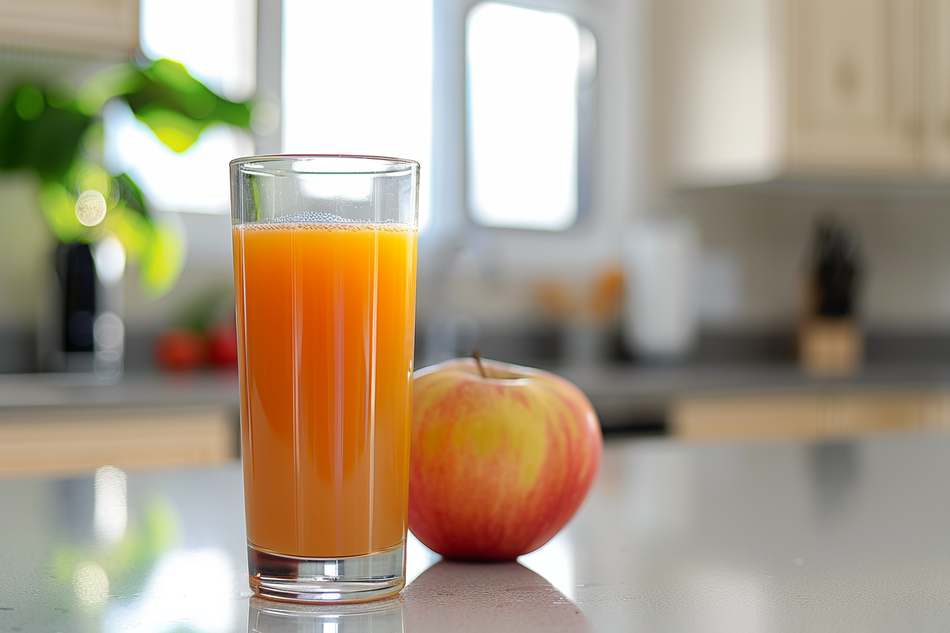 Image gratuite Verre de jus de pomme en cuisine moderne 2