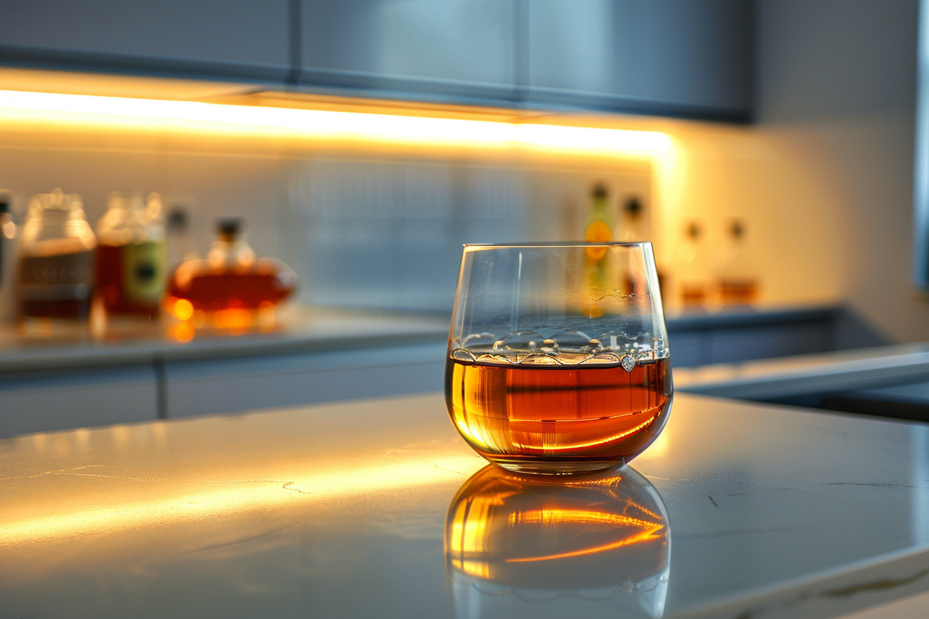Image gratuite Verre de rhum en cuisine moderne 1