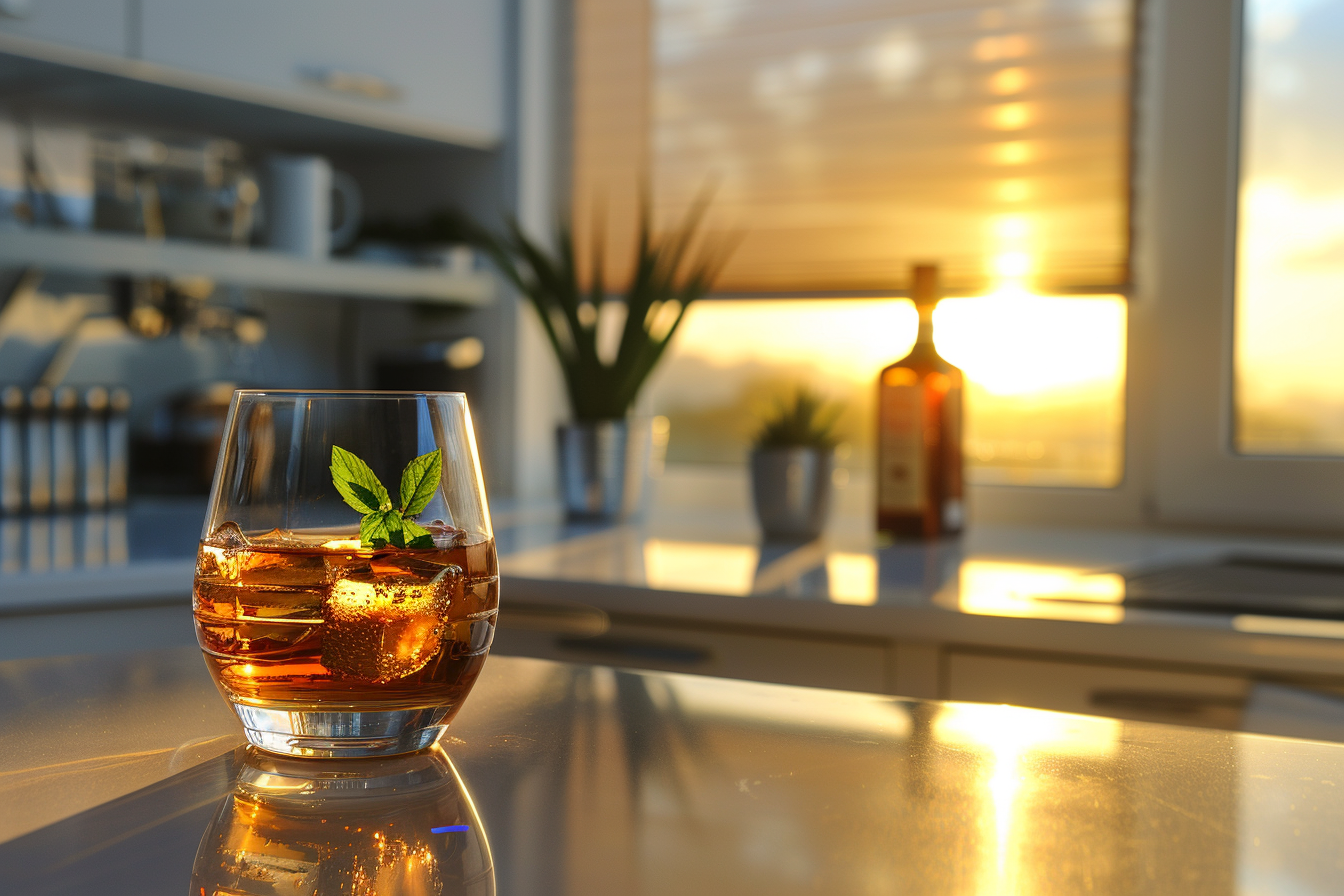 Image gratuite Verre de rhum en cuisine moderne 2